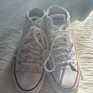 Converse Off-White High-Tops with Red Accents